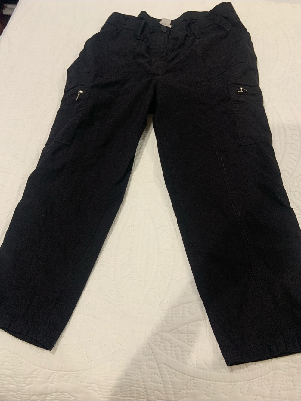 Chico's Men's Black Cargo Pants with Zip Pocket Accents